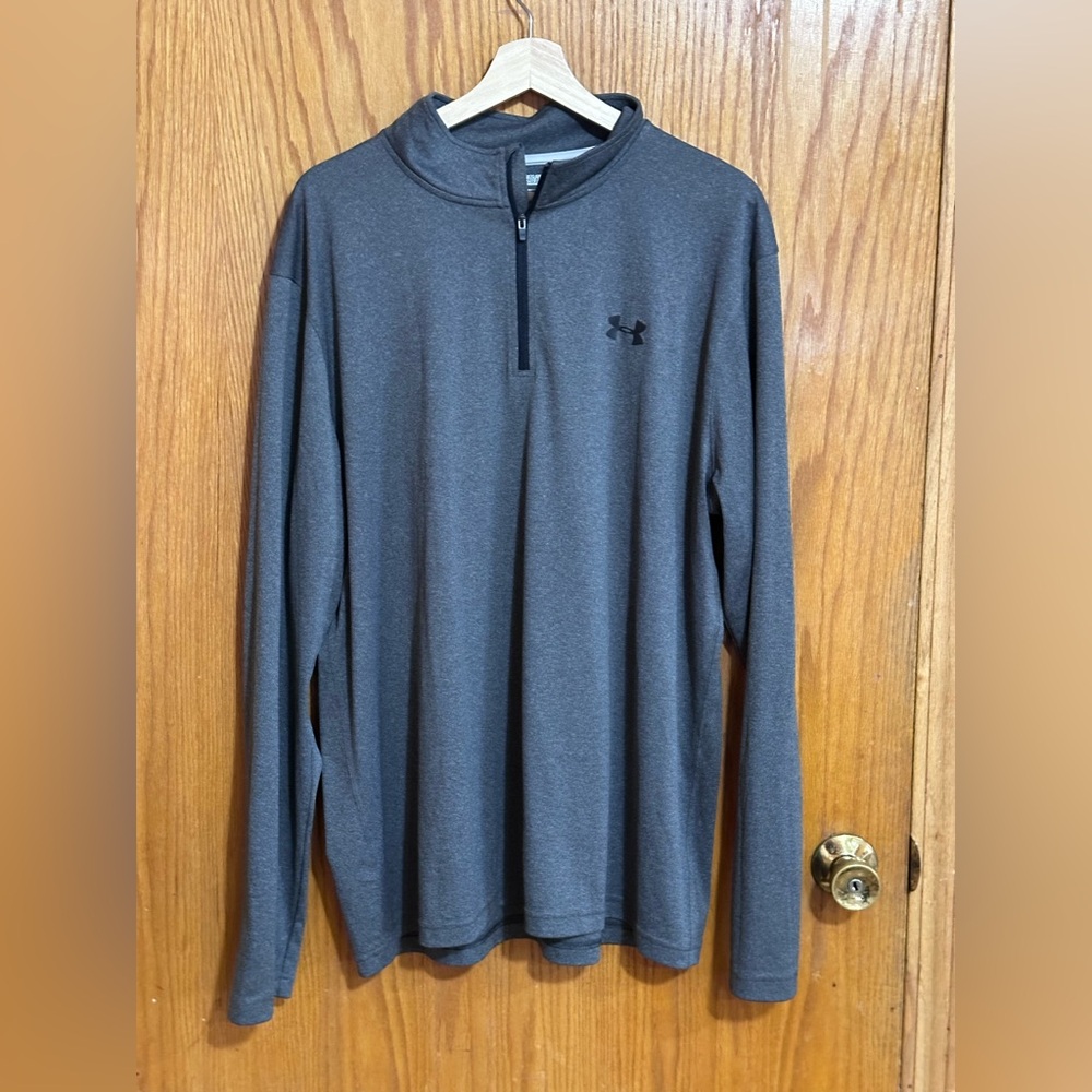 Under‎ Armour Men's Gray Quarter-Zip Pullover sz XXL